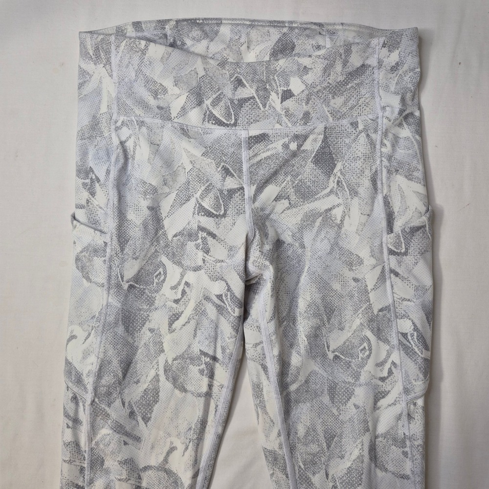 Lululemon Speed Up Tight Womens 8 White Grey Abstract Luxtreme Running Leggings - Picture 2 of 12